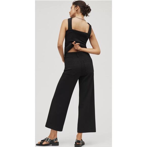 NWT Maeve Anthropologie The Colette Knit Pants Size 32 Black Cropped - Picture 12 of 12
